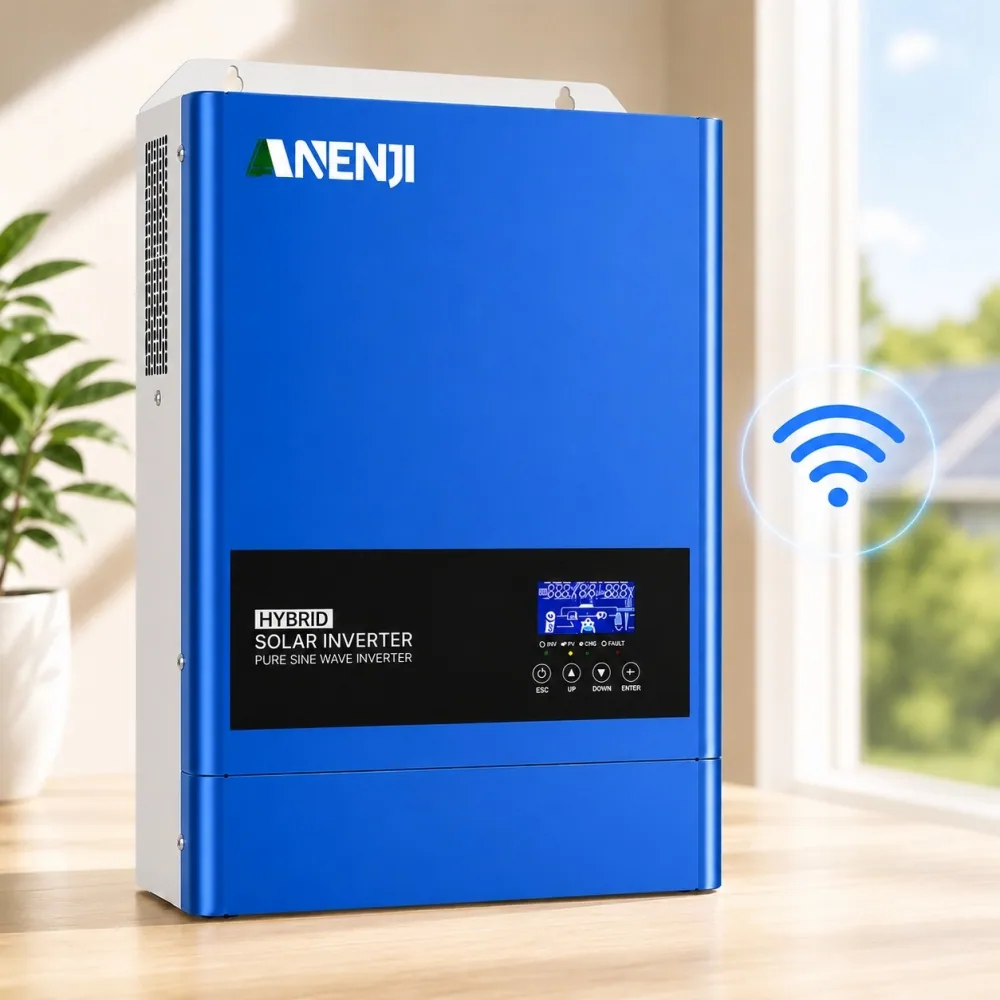 6.2 кВт Інвертор Anenji WiFi з подвійним виходом, Гібридний з низьким рівнем шуму MPPT 120А, 48 В