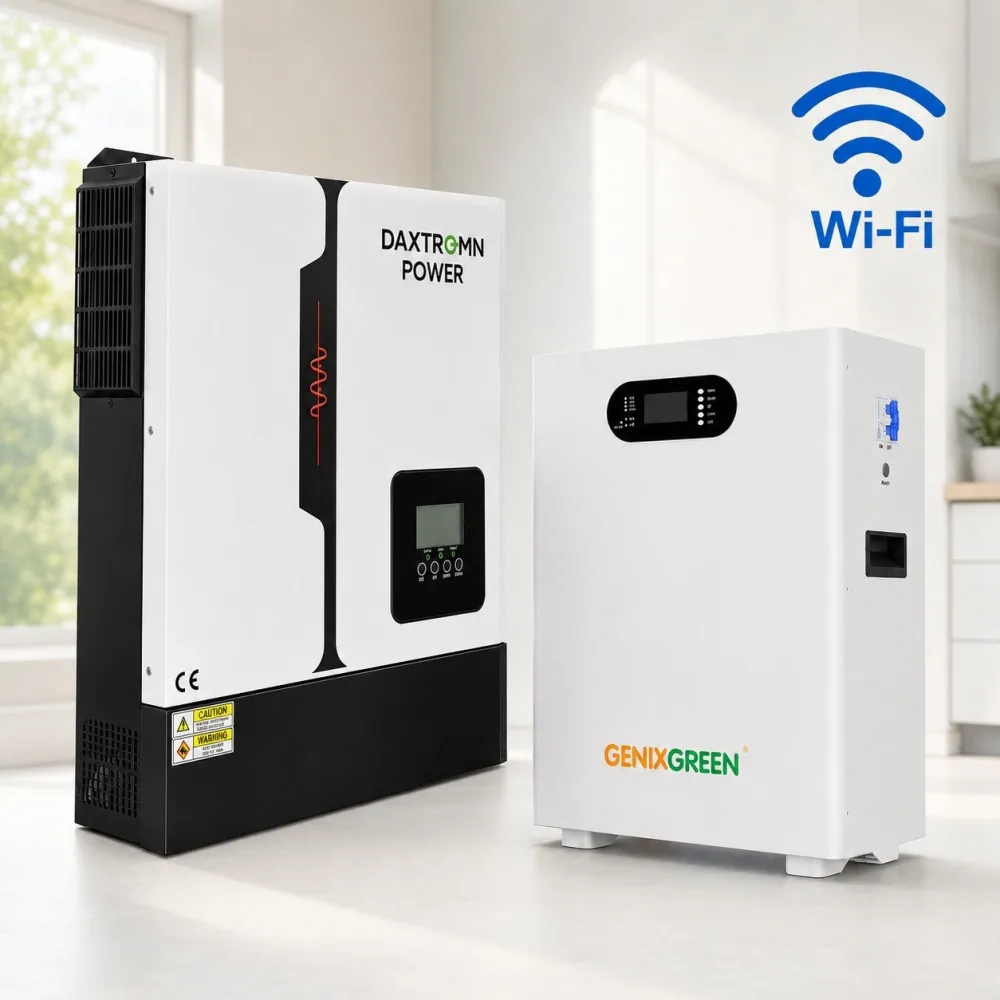 11 кВт LiFePO4 Комплект резервного живлення з Wi-Fi інвертор Daxtromn Power + 51,2V 100Ah акумулятор з LCD-дисплеєм Genix Green