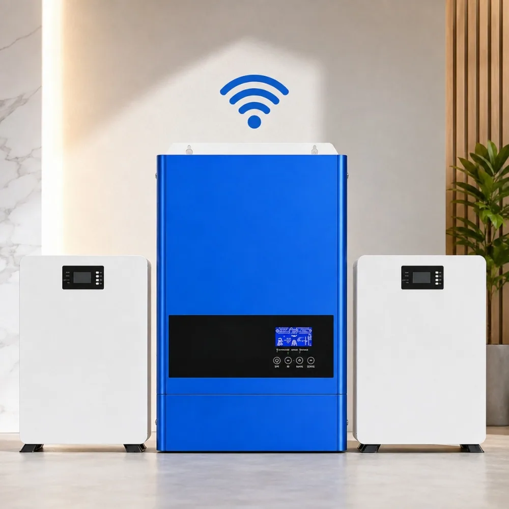 10,24 кВт*год LiFePO4 Комплект резервного живлення з Wi-Fi інвертор Anenji + 2 акумулятора з LCD-дисплеєм Genix Green 51.2V 100Ah