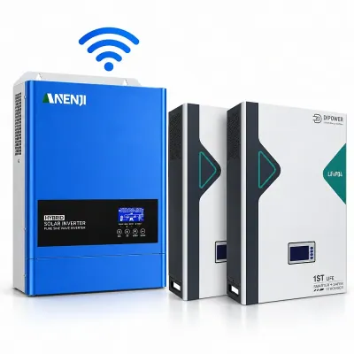 10,24 кВт*год LiFePO4 Комплект резервного живлення з Wi-Fi інвертор Anenji 6,2 кВт + 51,2V/100Ah акумулятор Dipower