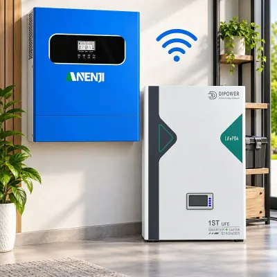 11 кВт LiFePO4 Комплект резервного живлення з Wi-Fi інвертор Anenji 11 кВт + 51,2V/100Ah акумулятор Dipower для квартири, офісу