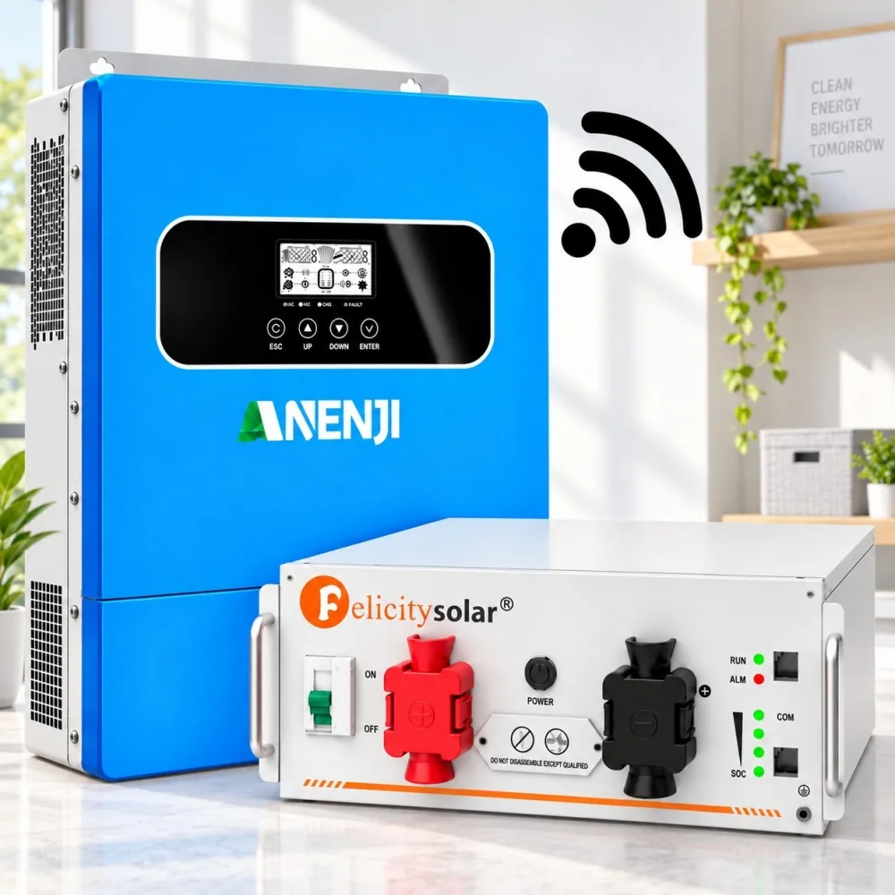 11 кВт LiFePO4 Felicity Комплект резервного живлення: інвертор Anenji + 51,2V/100Ah акумулятор FLA48100UG1 для квартири, офісу