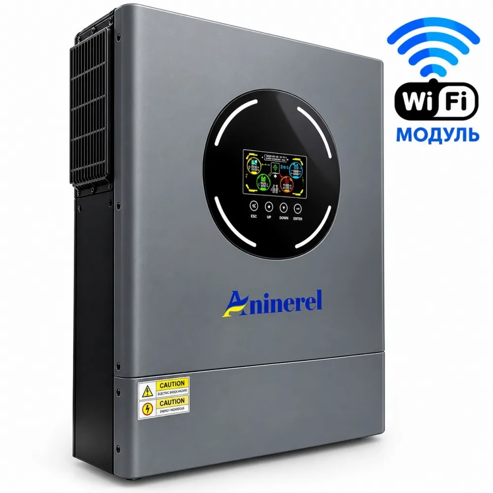11 кВт 48 В Гібридний сонячний інвертор Aninerel з Wi-Fi та двома MPPT,Produced by Anenji з низьким рівнем шуму для дому, квартири